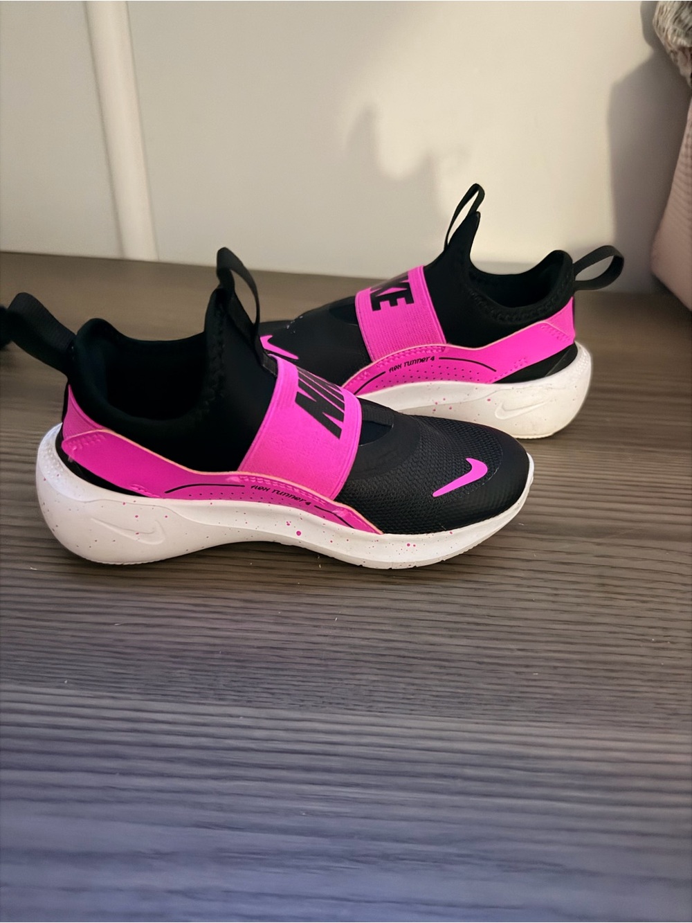 Nike Kids Black & Bright Pink Slip-On Athletic Sneakers